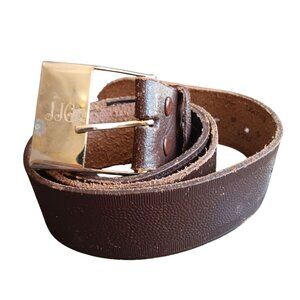 Vintage Men's Money Belt 36 37 38 1970s Hong Kong Monogram Engraved Buckle MCM L